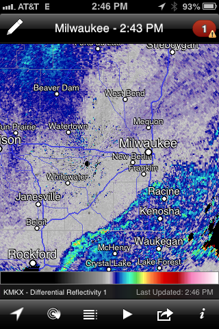 Differential Reflectivity - December 20, 2012 - Wisconsin Blizzard